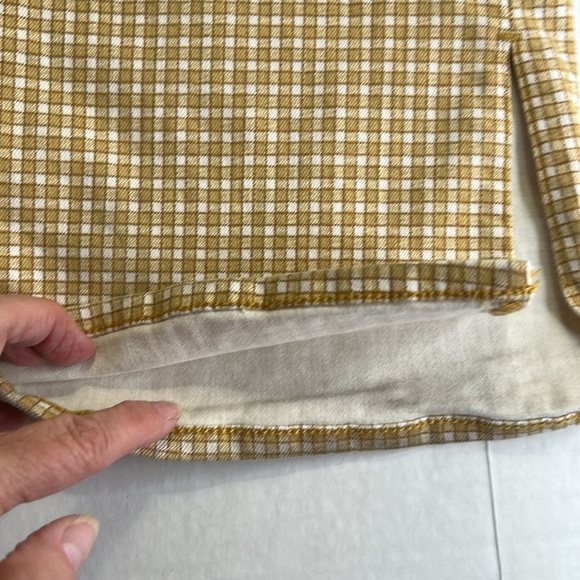 MADEWELL PULL ON SKINNY FLARE IN MINI CHECK PATTERN AUTUME GOLD PANTS SZ 28 - Picture 9 of 16